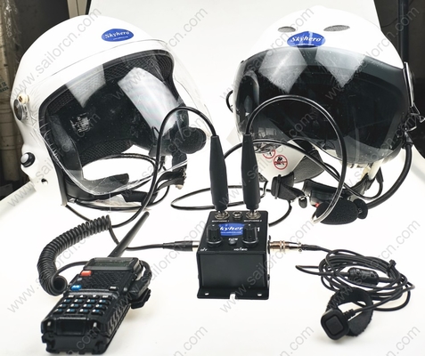 GD-K01-S6 y GD-G-S6 Casco paramotor con intercomunicador Paratrike intercomunicador systercom casco autogiro Casco de cabina abierto