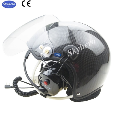 CE EN966 Casco de fibra de carbono Paramotor con auriculares de cancelación de ruido alto Casco GD-C PPG