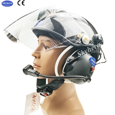 Casco Paramotor de fibra de carbono Casco PPG con auriculares de cancelación de ruido alto con certificación EN966 3M Paramotoring