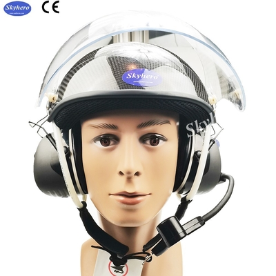Casco Paramotor de fibra de carbono Casco PPG con auriculares de cancelación de ruido alto con certificación EN966 3M Paramotoring