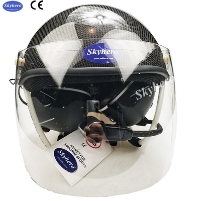 Casco Paramotor de fibra de carbono Casco PPG con auriculares de cancelación de ruido alto con certificación EN966 3M Paramotoring