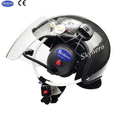 Casco Paramotor de fibra de carbono Casco PPG con auriculares de cancelación de ruido alto con certificación EN966 3M Paramotoring