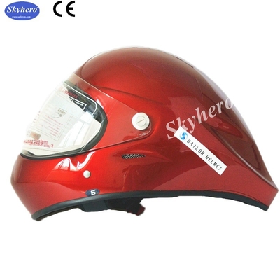 Casco de patinaje con cara llena CE Casco de parapente con cara llena color rojo Casco de tabla larga