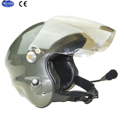 Casco Paramotor gris GD-G con auriculares completos Casco PPG Cancelando el ruido Casco de parapente accionado