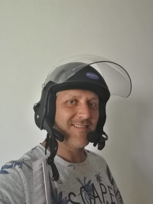 Noise Cancel Paramotor Cascos de mosca GD-G Negro con auriculares con paramotor completo