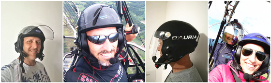 Noise Cancel Paramotor Cascos de mosca GD-G Negro con auriculares con paramotor completo