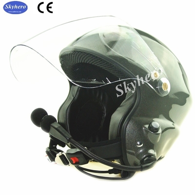 Noise cancel Paramotor casco azul con auriculares azul cara abierta PPG casco dos lados control PTT azul rojo negro