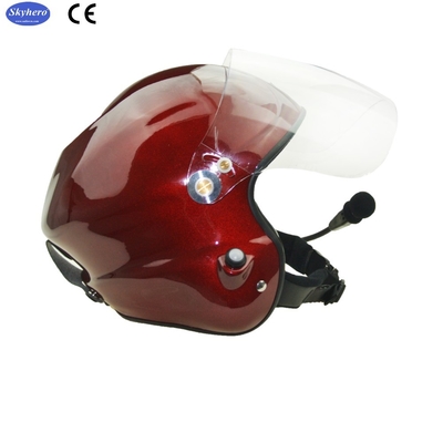 Noise cancel Paramotor casco azul con auriculares azul cara abierta PPG casco dos lados control PTT azul rojo negro